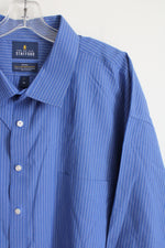Stafford Travel Blue Striped Button Down Shirt | 20 Big