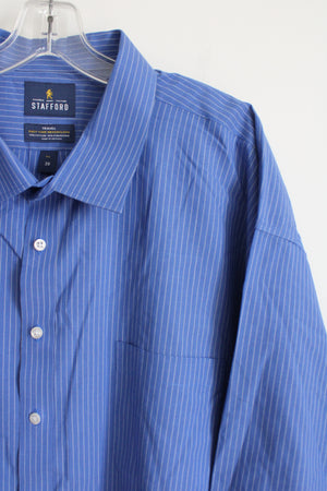 Stafford Travel Blue Striped Button Down Shirt | 20 Big