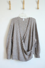 NEW Old Navy Oatmeal WoolBlend Wrap Front Sweater | 3XL