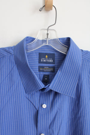 Stafford Travel Blue Striped Button Down Shirt | 20 Big