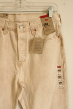 NEW Levi's 501 Original High Rise Light Tan Denim Jeans | 29X30