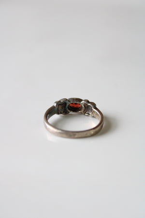 Garnet Sterling Silver Ring | Size 9