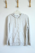 Clovery Light Heather Grey Full Zip Hoodie Sweatshirt | L