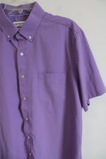 Christian Aujard Paris Purple Short Sleeved Button Down | L 16-16 1/2