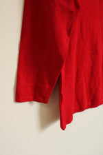 NEW Ruby Rd. Red 3/4 Sleeve Sweater with Silver Embellishment | S