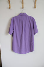 Christian Aujard Paris Purple Short Sleeved Button Down | L 16-16 1/2