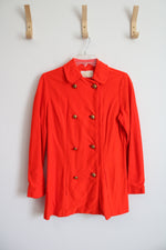 Vintage Fashion Frocks Orange Gold Buttoned Jacket | S/M