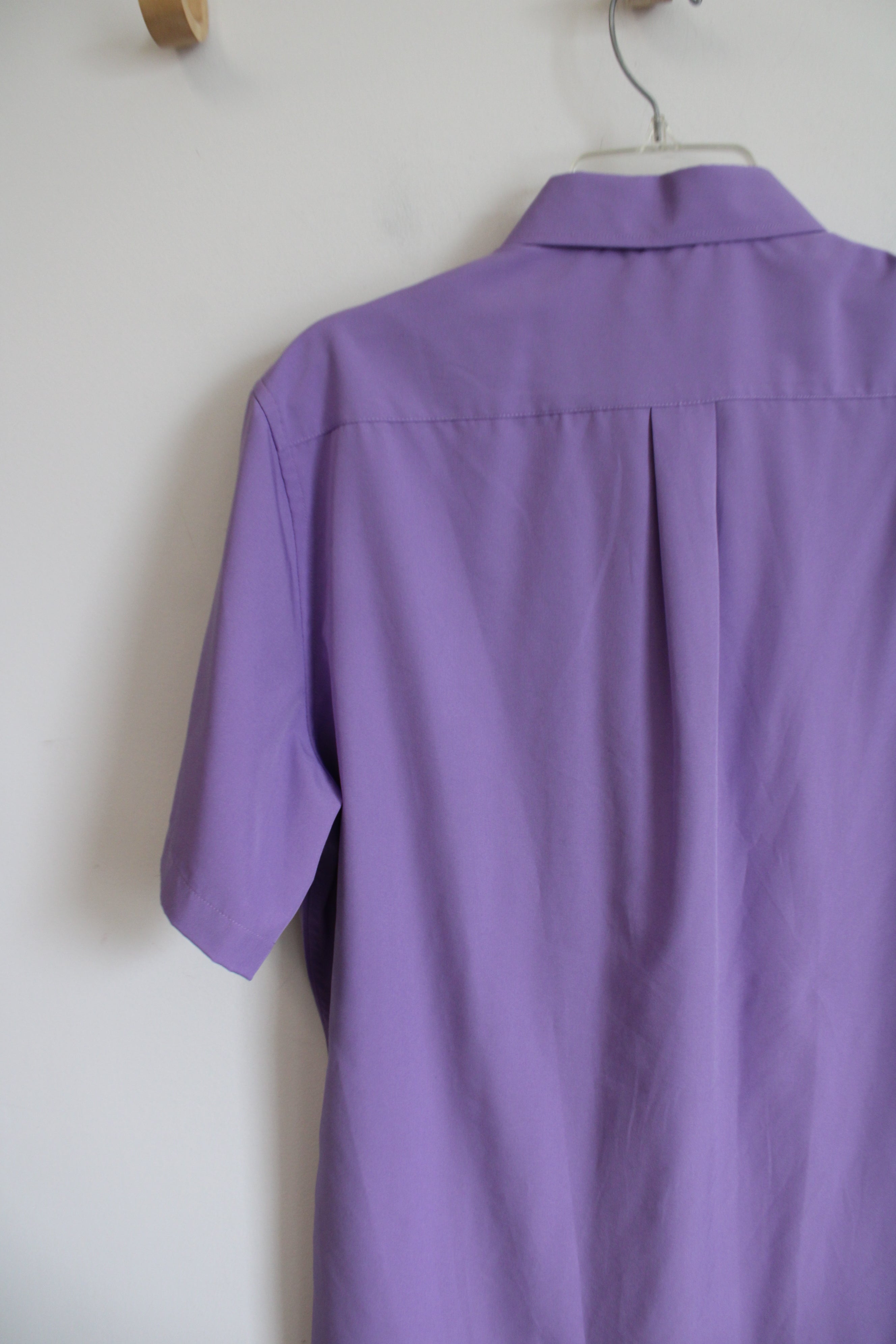 Christian Aujard Paris Purple Short Sleeved Button Down | L 16-16 1/2