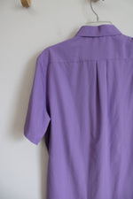 Christian Aujard Paris Purple Short Sleeved Button Down | L 16-16 1/2