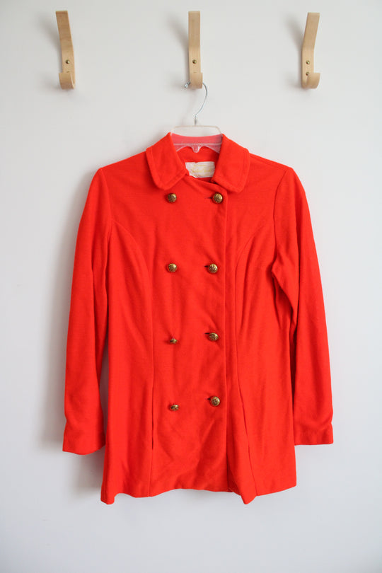 Vintage Fashion Frocks Orange Gold Buttoned Jacket | S/M