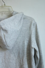 Clovery Light Heather Grey Full Zip Hoodie Sweatshirt | L