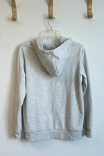 Clovery Light Heather Grey Full Zip Hoodie Sweatshirt | L