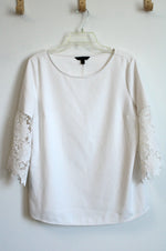 Banana Republic White Crochet Lace Bell Sleeved Blouse | M