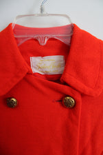 Vintage Fashion Frocks Orange Gold Buttoned Jacket | S/M