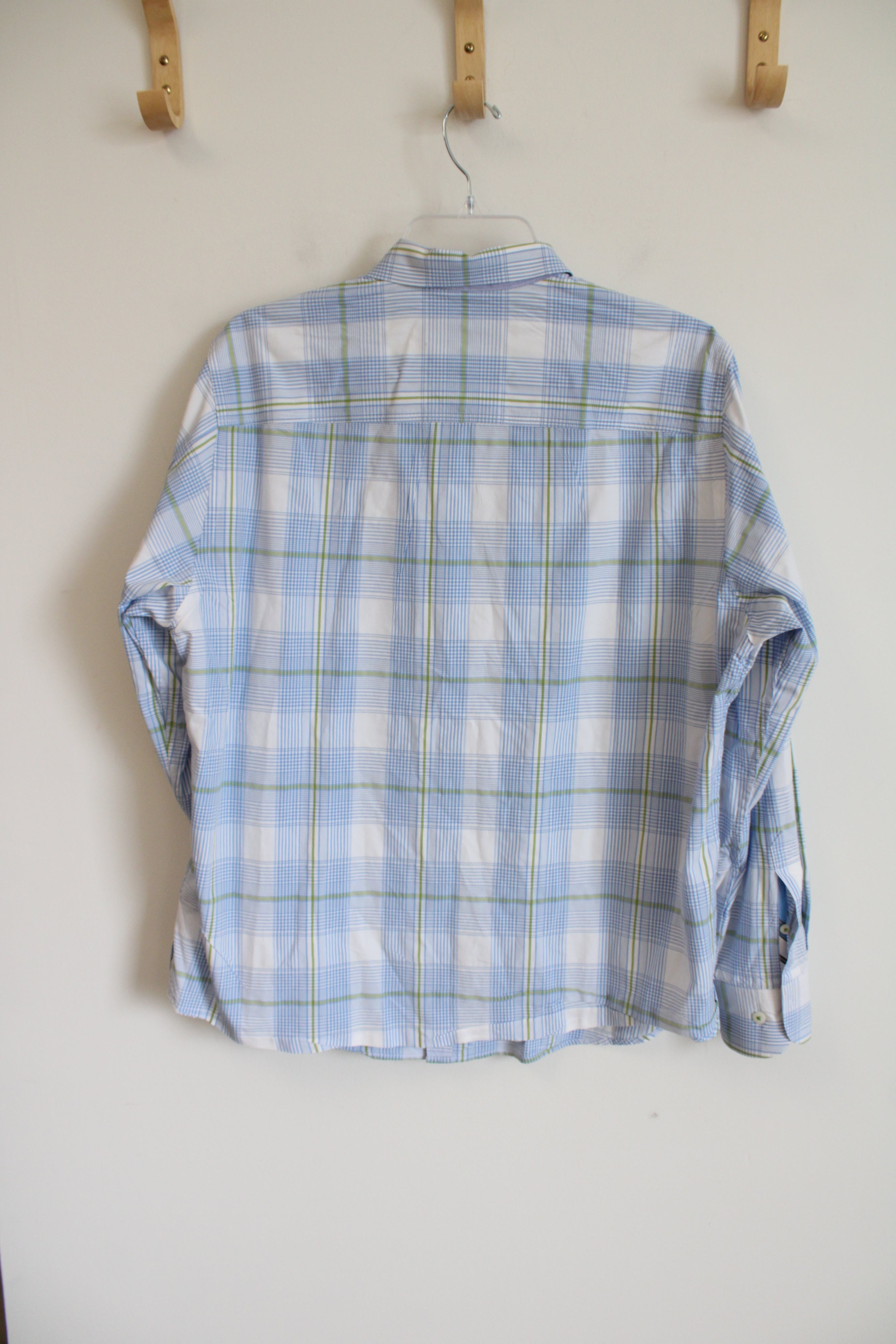 Tommy Bahama Light Blue Green Plaid Button Down Shirt | L