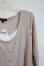 NEW Absolutely Famous Almond Ribbed Top | XL