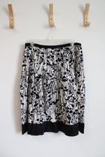 George Black & White Floral Linen Blend Skirt | 10