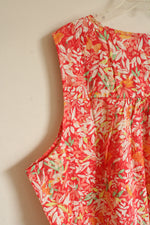 NEW Christopher & Banks Cotton Orange, Yellow and Green Floral Button-down Tank | 3XL