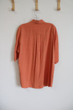 Bugatchi Uomo Orange Modal Short Sleeved Button Down Shirt | L
