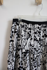 George Black & White Floral Linen Blend Skirt | 10