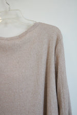 NEW Absolutely Famous Almond Ribbed Top | XL