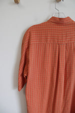 Bugatchi Uomo Orange Modal Short Sleeved Button Down Shirt | L