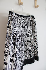 George Black & White Floral Linen Blend Skirt | 10