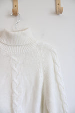 Carriage Court White Cable Knit Turtleneck Sweater | 8