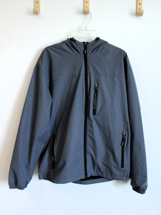 New Balance Gray Full Zip Hooded Jacket | M