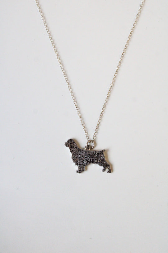 Cocker Spaniel Sterling Silver Pendant Necklace