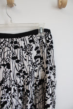George Black & White Floral Linen Blend Skirt | 10
