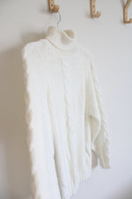 Carriage Court White Cable Knit Turtleneck Sweater | 8