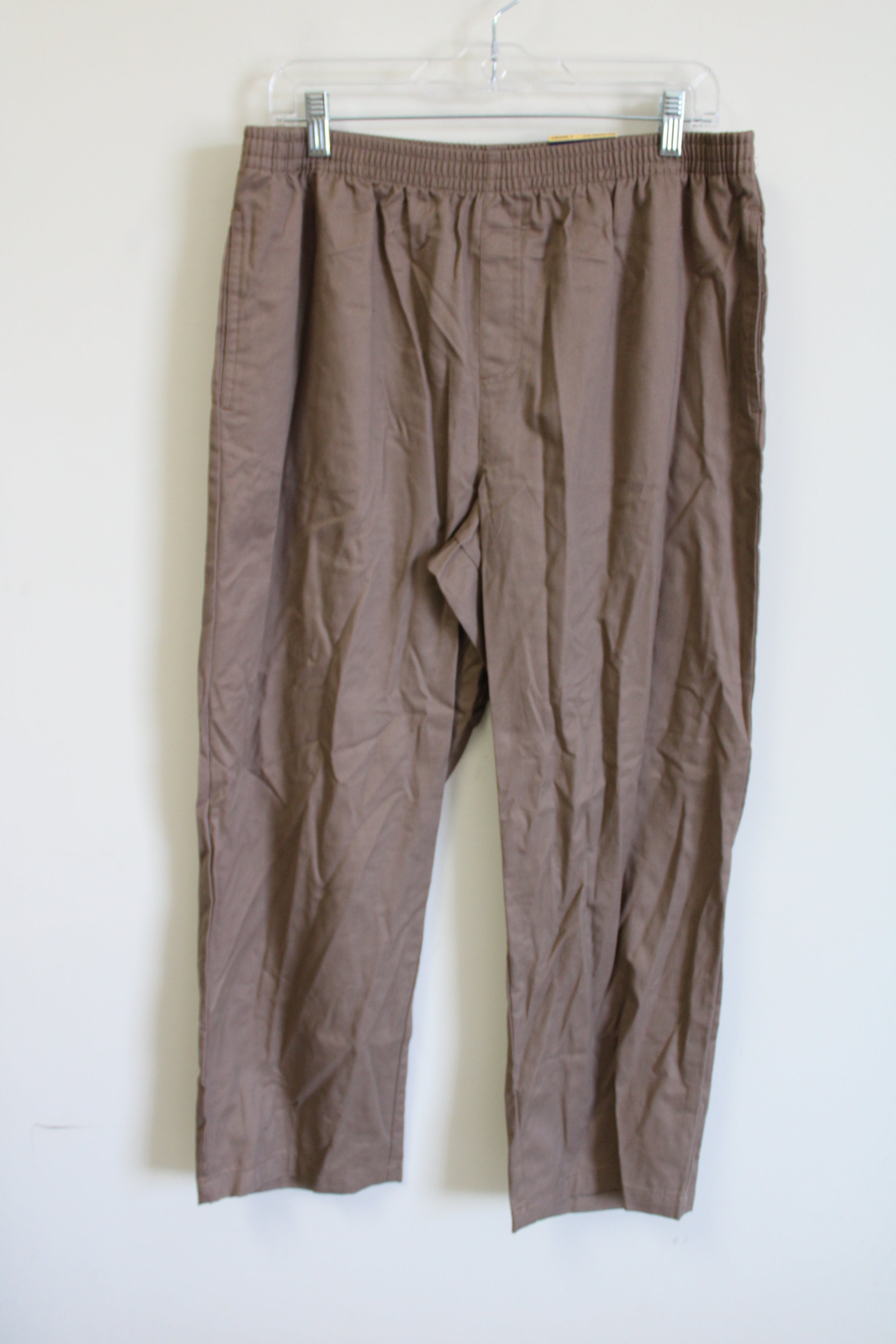 NEW Basic Editions Brown Relaxed Fit Pant | L Short