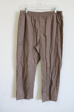 NEW Basic Editions Brown Relaxed Fit Pant | L Short