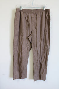 NEW Basic Editions Brown Relaxed Fit Pant | L Short