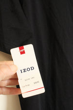 NEW Izod Cotton Black Quarter Button T-shirt | XL