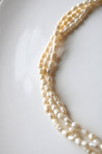 3 Strand Twist Genuine Baroque Pearl Neclace