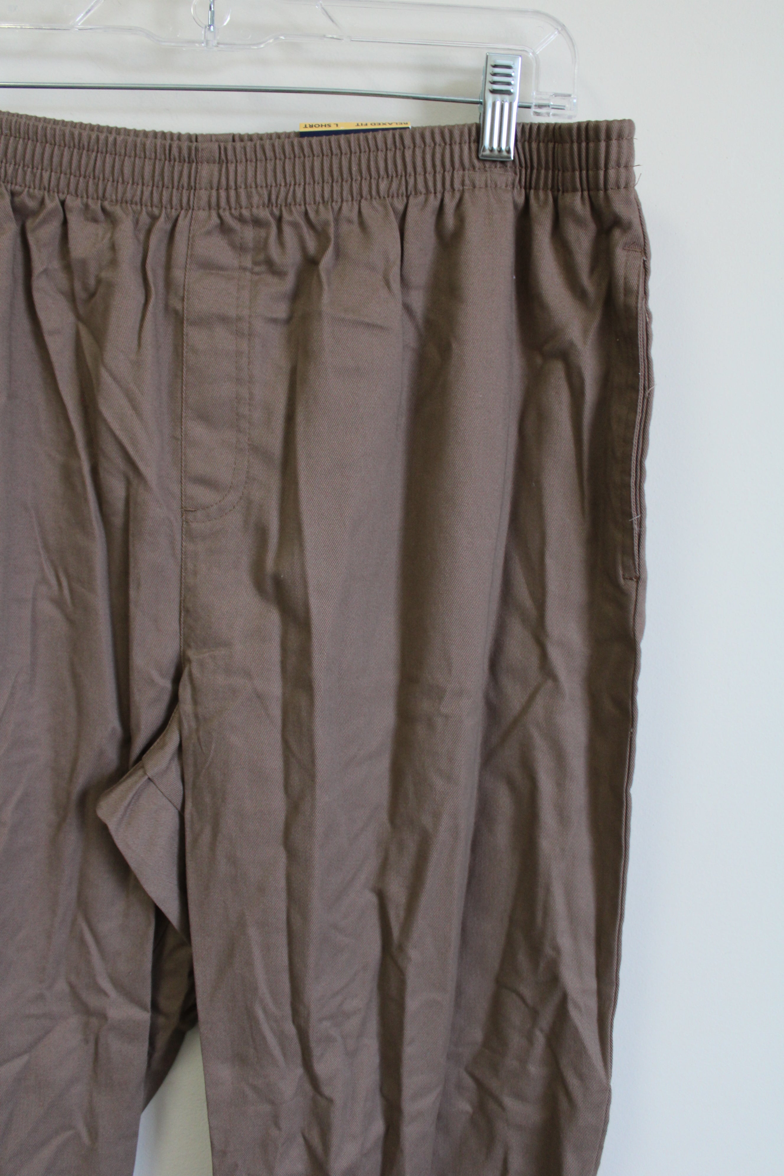 NEW Basic Editions Brown Relaxed Fit Pant | L Short