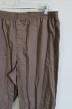 NEW Basic Editions Brown Relaxed Fit Pant | L Short