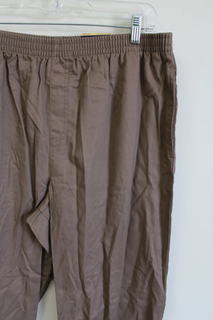 NEW Basic Editions Brown Relaxed Fit Pant | L Short