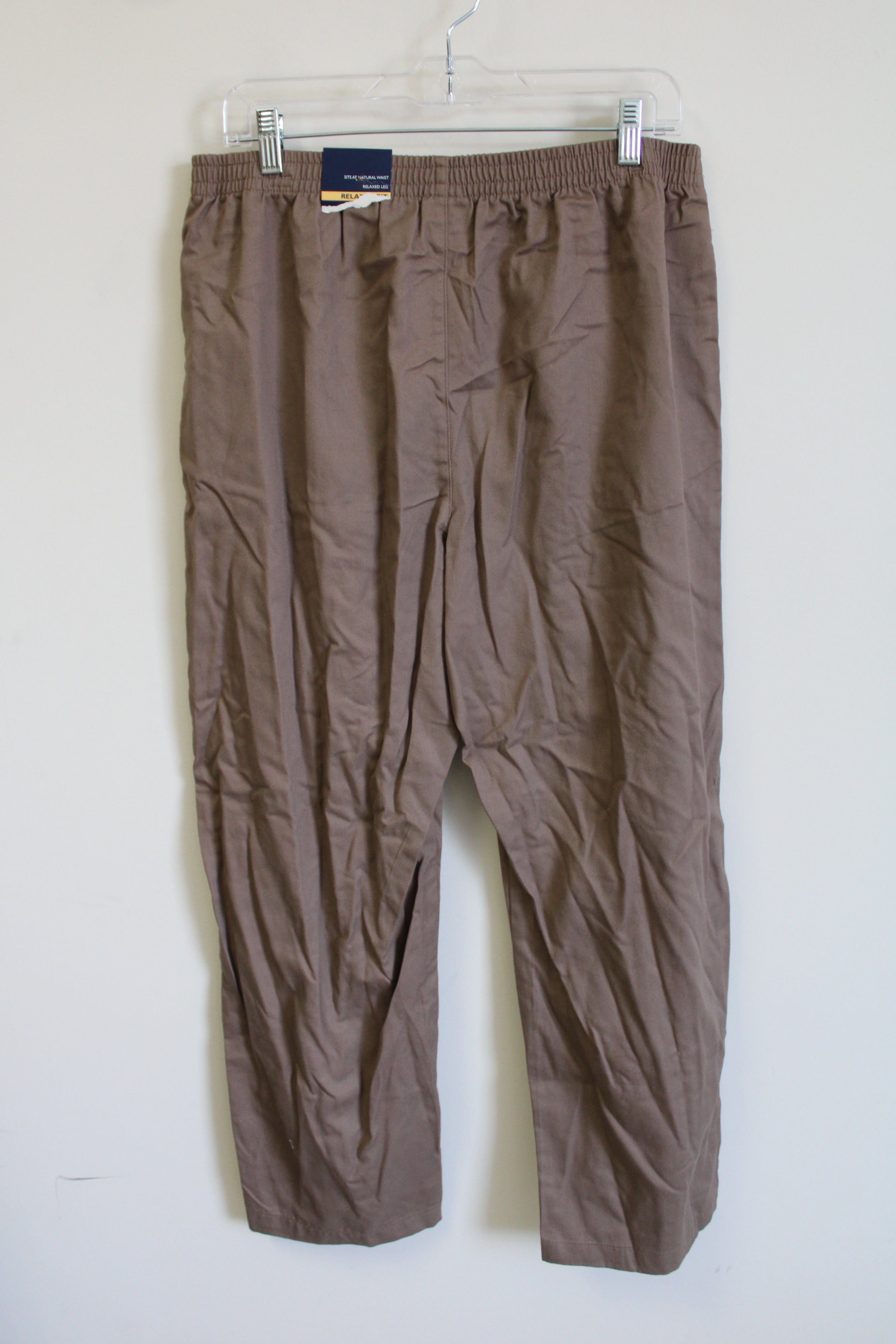 NEW Basic Editions Brown Relaxed Fit Pant | L Short