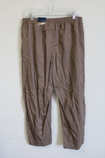 NEW Basic Editions Brown Relaxed Fit Pant | L Short