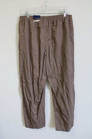 NEW Basic Editions Brown Relaxed Fit Pant | L Short