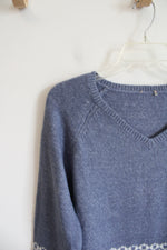 Chico's Blue Shimmer Design Sweater | 2