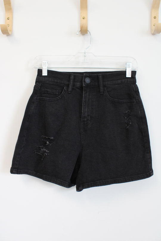 SO Boyfriend Midi High Rise Black Denim Shorts | 3
