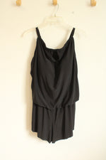 NEW Aqua Green Swimwear Black Romper Style One Piece Swimsuit | 16