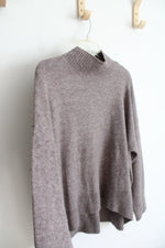 Kerisma Cashmere Blend Brown Mock Neck Sweater | S/M