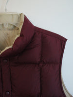 Lands' End Red Tan Reversible Vintage Puffer Vest | M