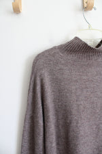 Kerisma Cashmere Blend Brown Mock Neck Sweater | S/M