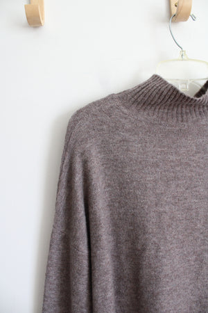 Kerisma Cashmere Blend Brown Mock Neck Sweater | S/M